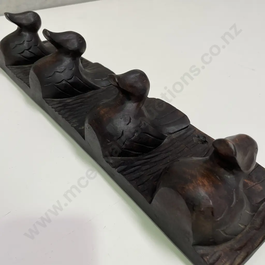 Vintage Philippines 4 Ducks Coat Rack, 12 x 50cm Image 1++