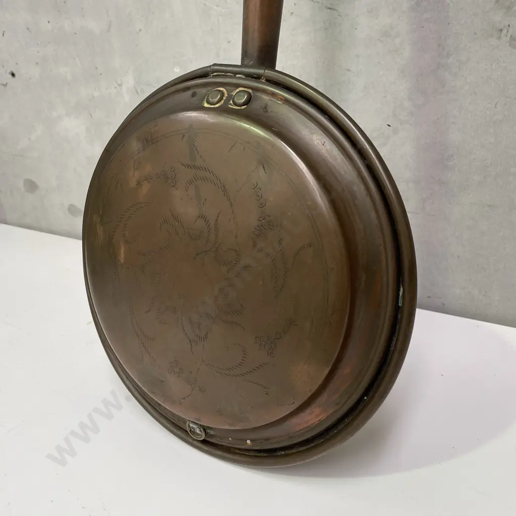 Antique Copper Bed Warmer Image 1++