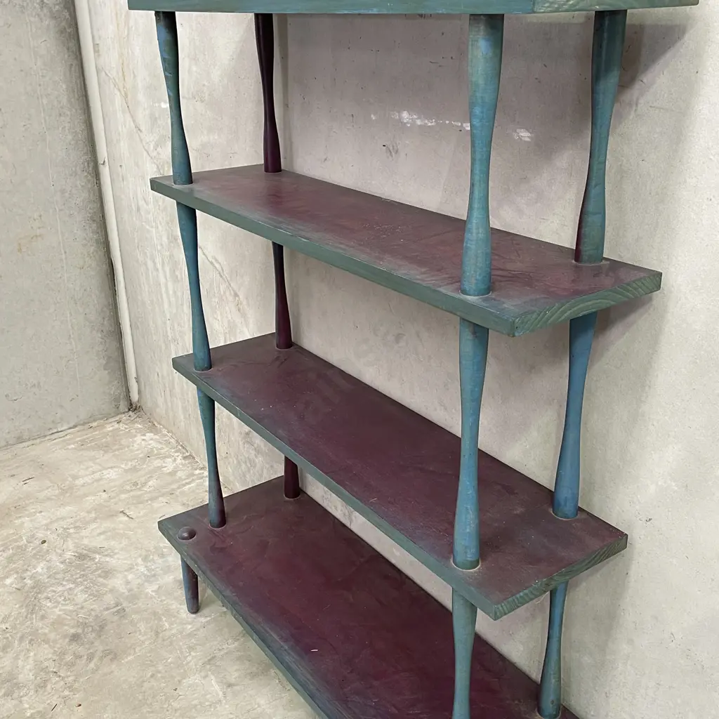 Vintage Mid Century 6 tier Wooden Shelving Unit. H165cm, W84 D28cm Image 1++