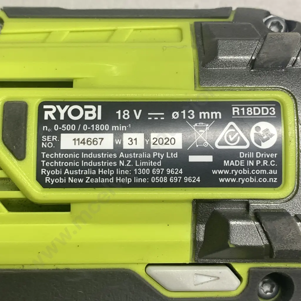 Ryobi 18V Drill Driver with Battery - Model R18DD3 Image 1++