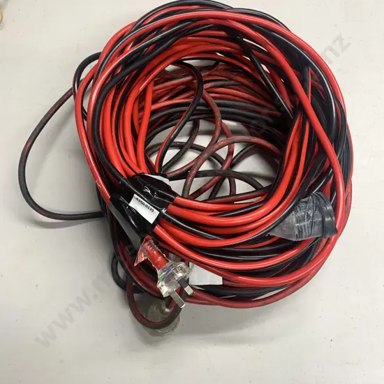 Pair of Black and Red Power Cords