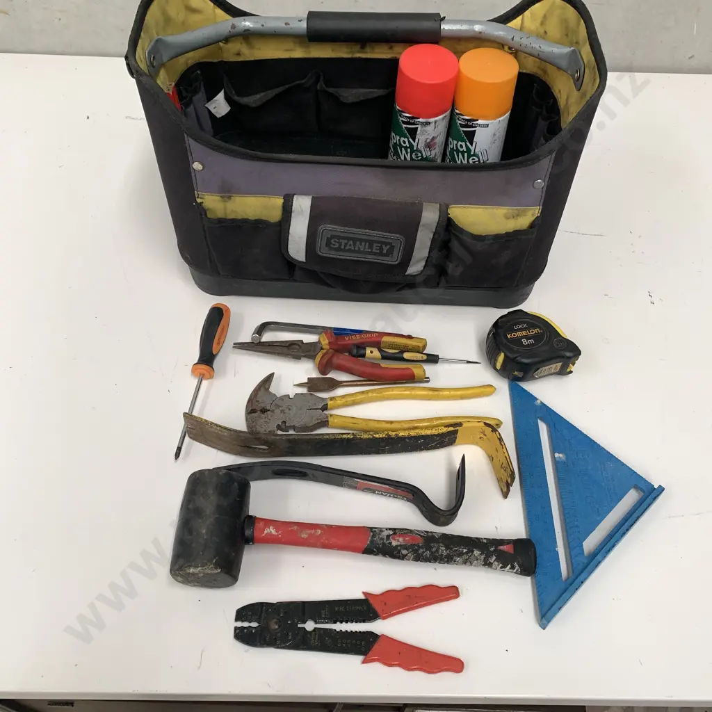 Stanley Canvas Toolbox with assorted Handtools Image 1++