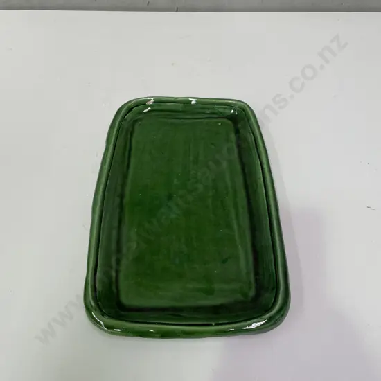 Tony Sly Pottery Rectangular Green Dish