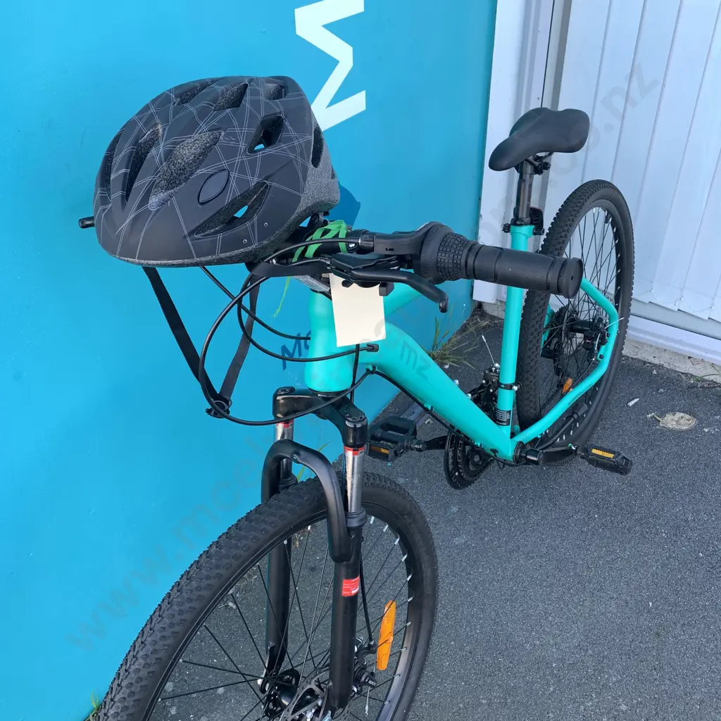 Green MZ Mountain Bike with Helmet Image 1++