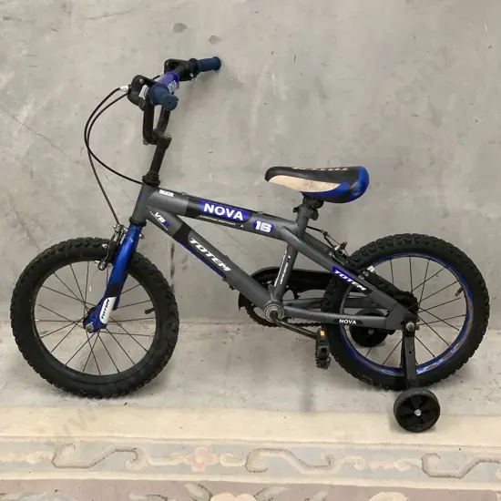Black childs Bike with blue/purple colour. Totem Nova Brand