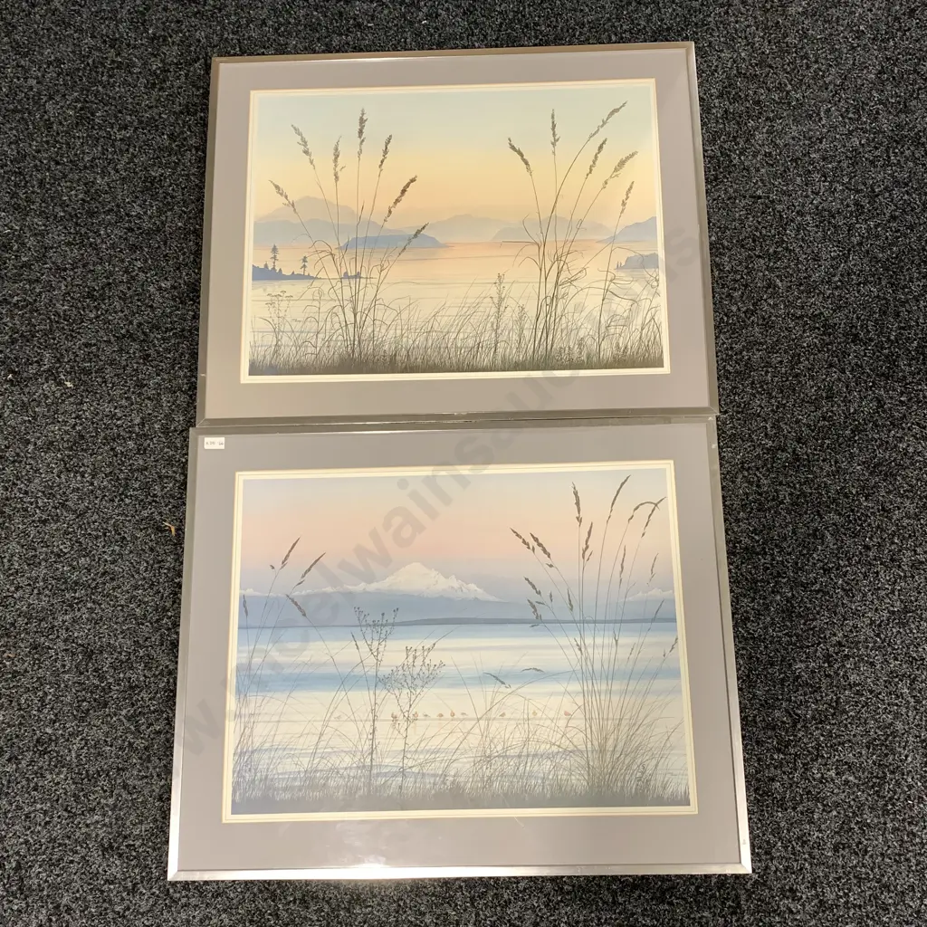 Pair of Framed and Glazed Prints by Jeane Duffey, Bounday Bay and Islands in the Sound Image 1++