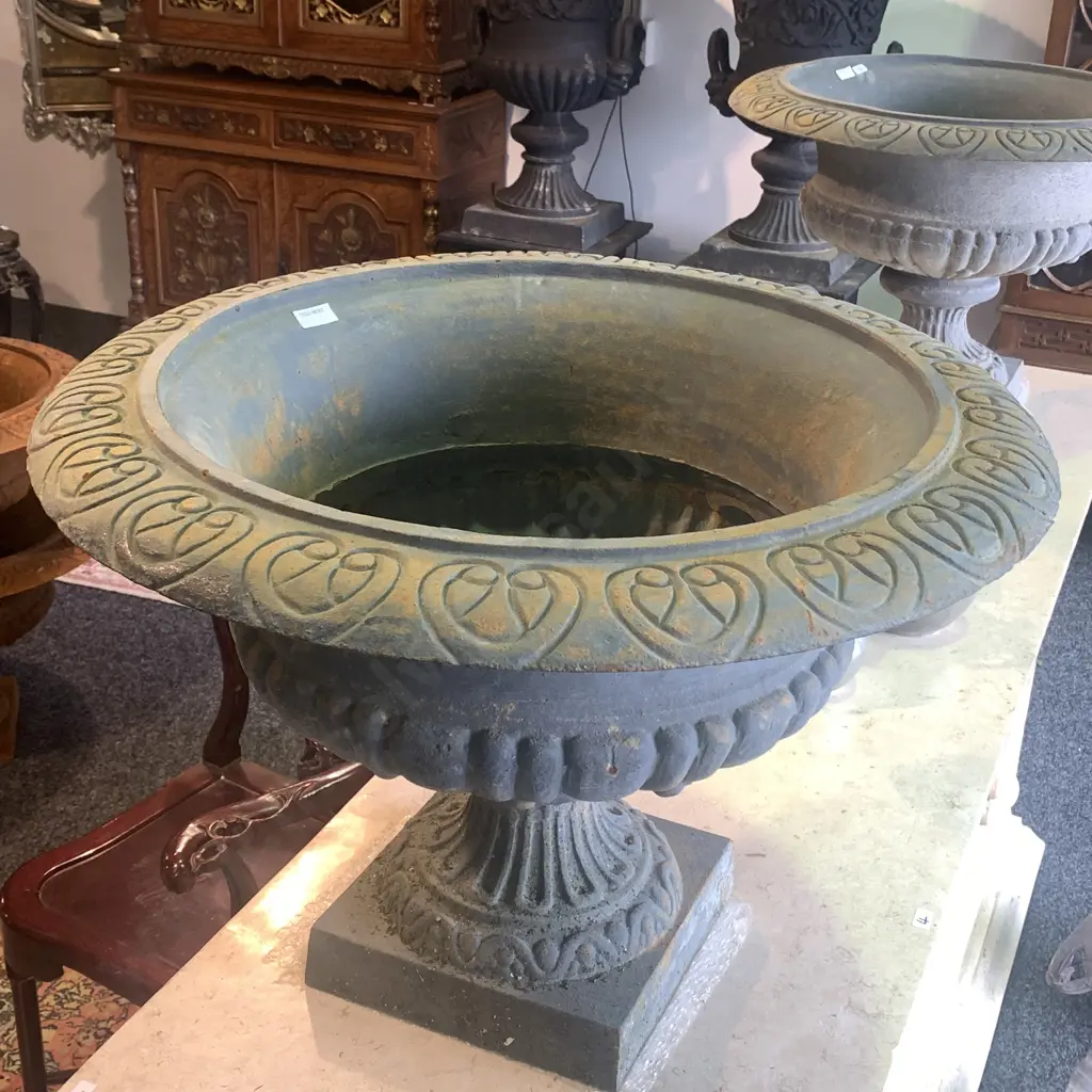 Cast Iron Round French Classical Style Planter, Slate Grey, 45 x 63cm, 41Kg Image 1++