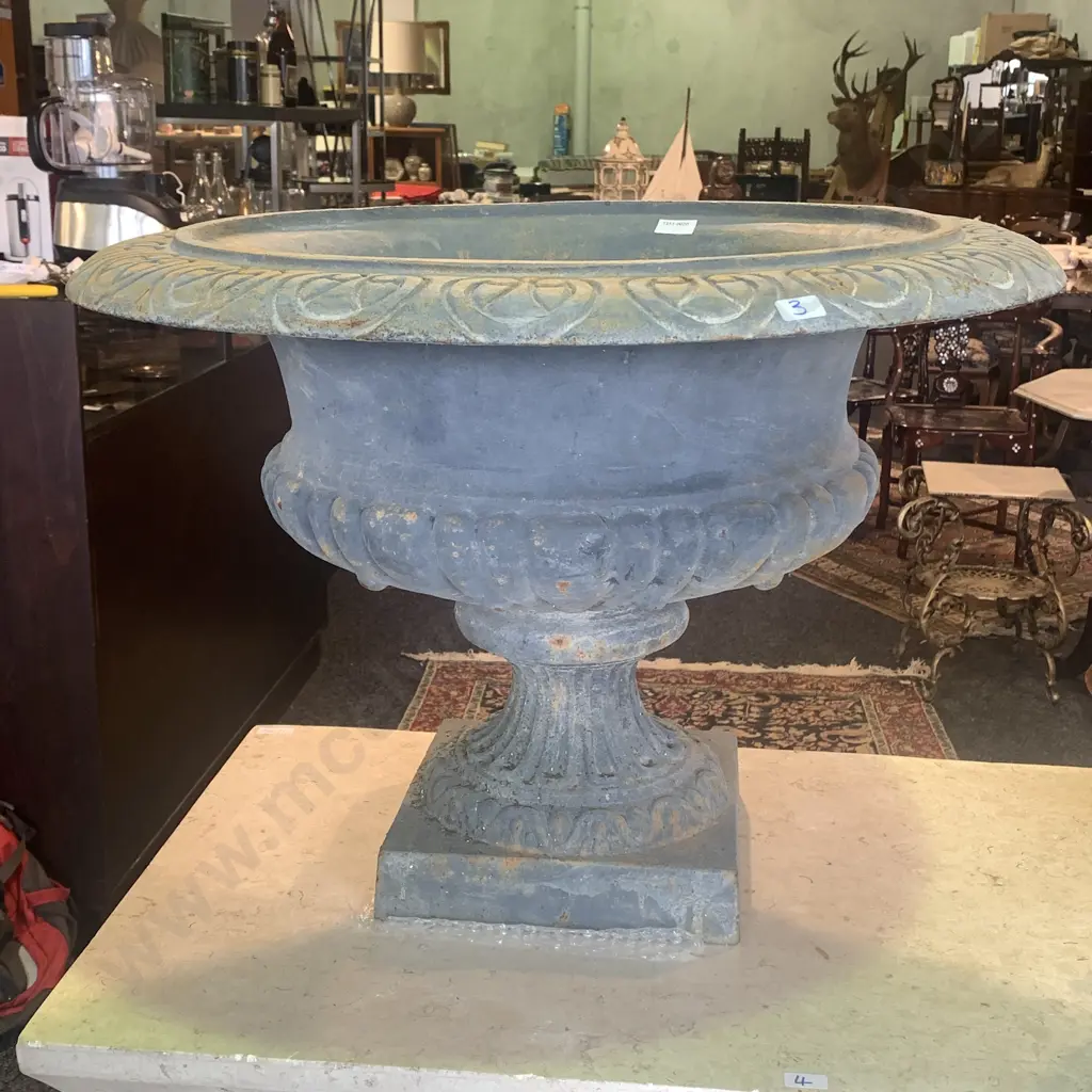 Cast Iron Round French Classical Style Planter, Slate Grey, 45 x 63cm, 41Kg Image 1++