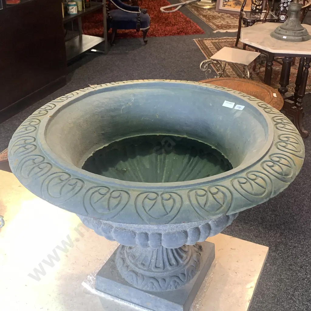 Cast Iron Round French Classical Style Planter, Slate Grey, 45 x 63cm, 41Kg Image 1++