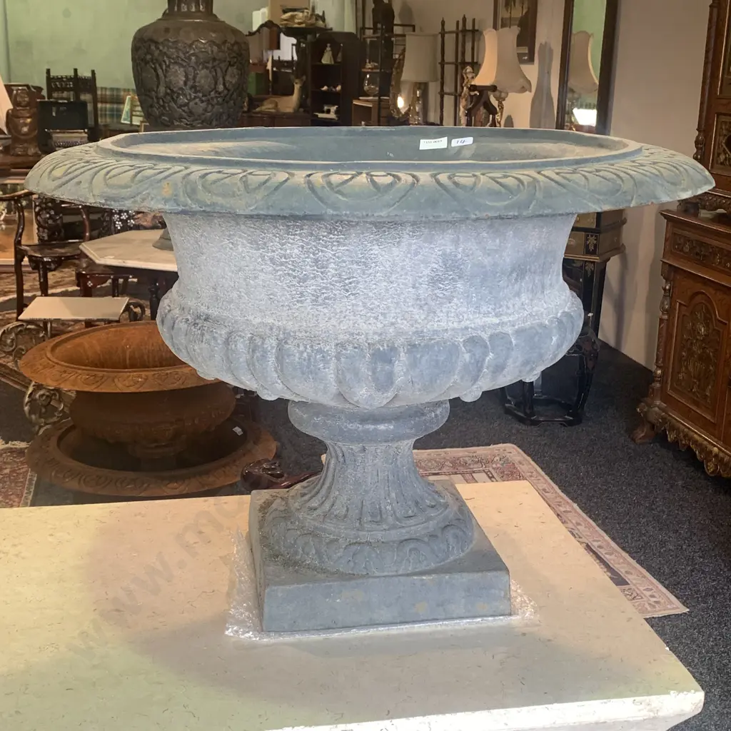 Cast Iron Round French Classical Style Planter, Slate Grey, 45 x 63cm, 41Kg Image 1++