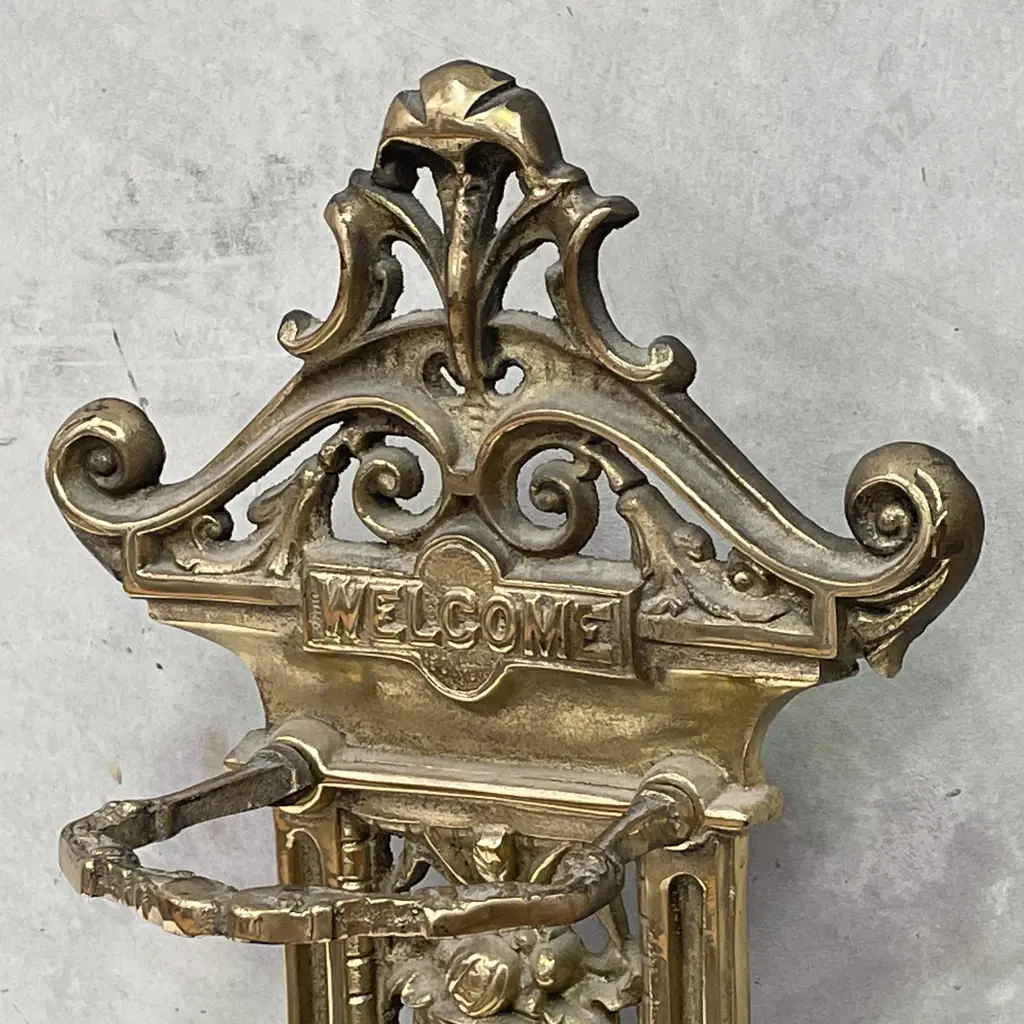 Stunning Antique Solid Brass Umbrella Stand. H73 W37 D20cm Image 1++