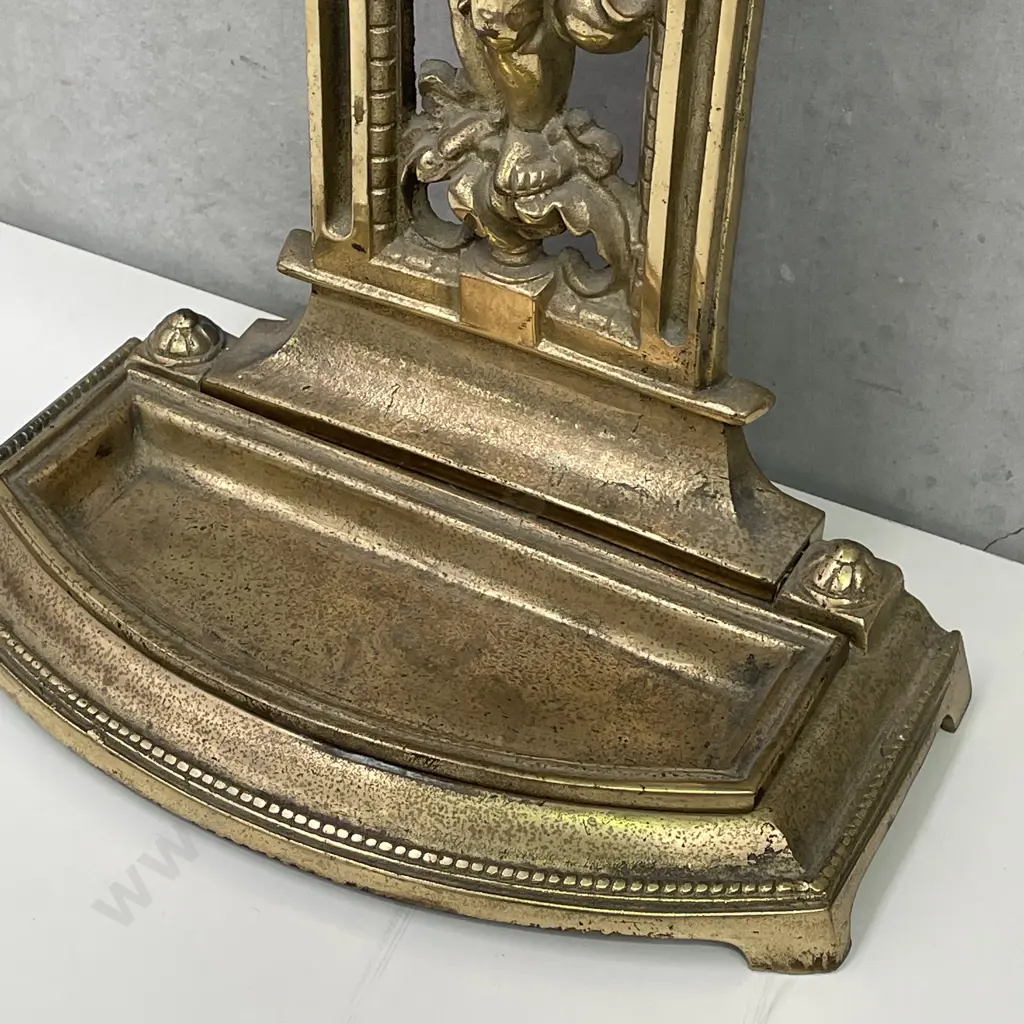 Stunning Antique Solid Brass Umbrella Stand. H73 W37 D20cm Image 1++
