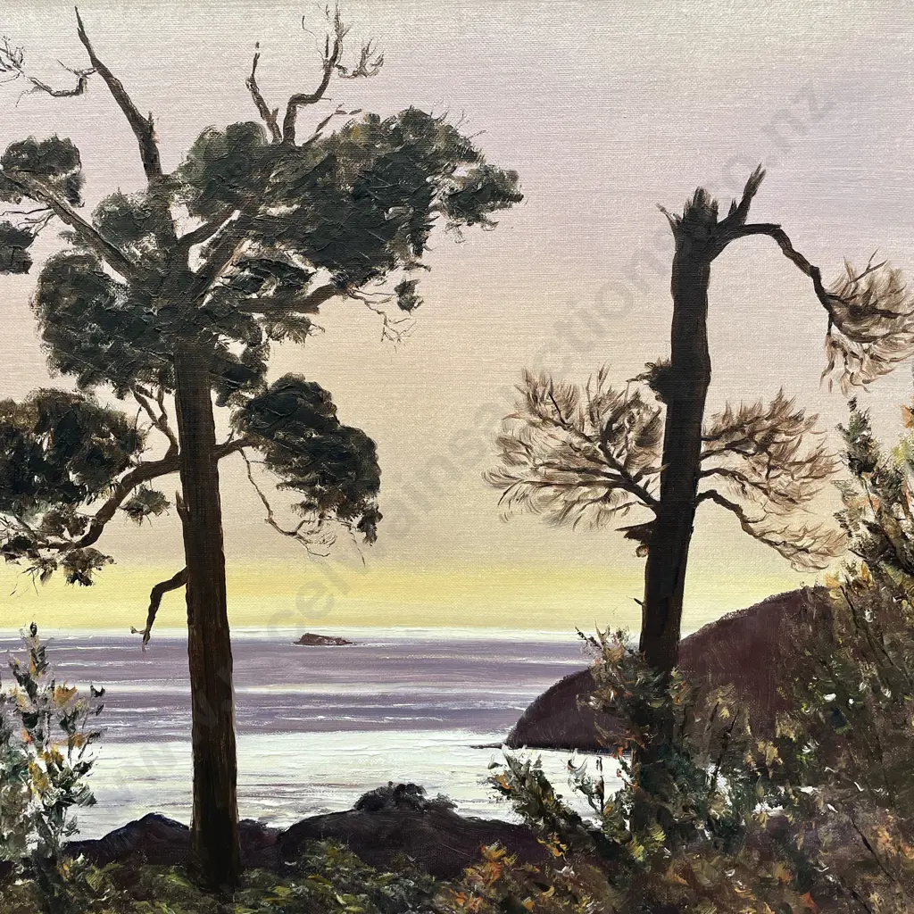 Original Framed Artwork. Signed Harry Sangl '80. "Giants in the Sky". 77 x 68cm Image 1++