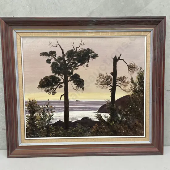 Original Framed Artwork. Signed Harry Sangl '80. "Giants in the Sky". 77 x 68cm