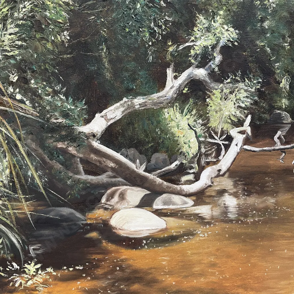 Original Framed Artwork. Signed Harry Sangl '81. "Tranquility". 78 x 67cm Image 1++