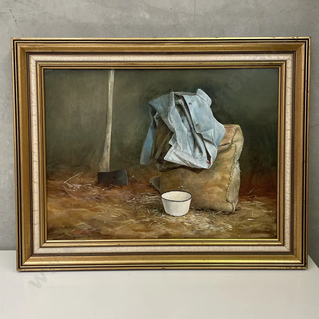 Original Framed Artwork. Signed David John. "Dees' Coat". 72 x 56cm Image 1++