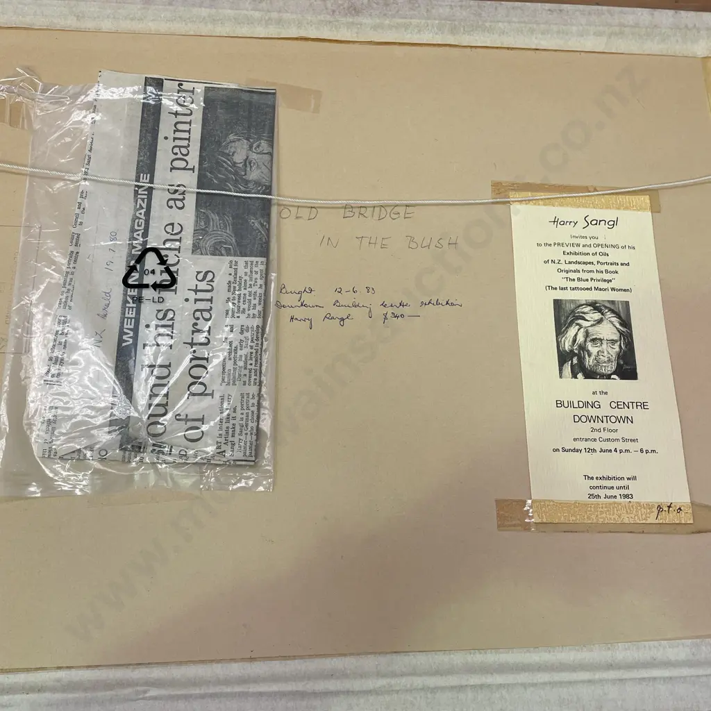 Original Framed Artwork. Signed Harry Sangl '83. "Old Bridge in the Bush". 68 x 58cm Image 1++