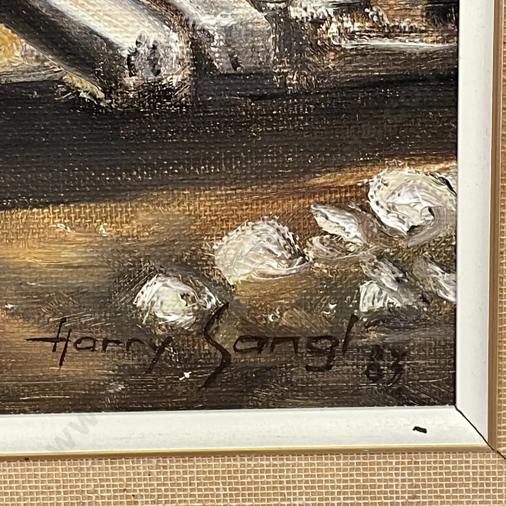 Original Framed Artwork. Signed Harry Sangl '83. "Old Bridge in the Bush". 68 x 58cm Image 1++