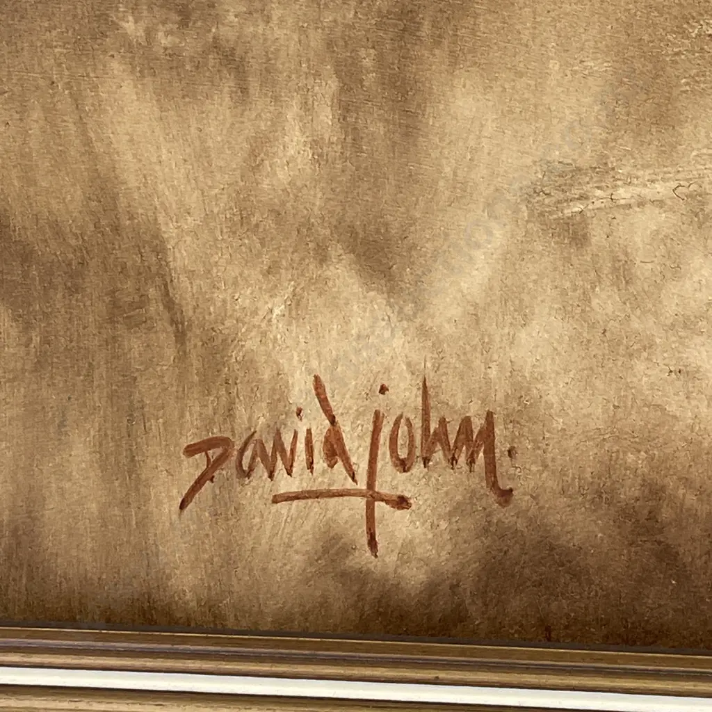 Original Framed Artwork. Signed David John. Depicting Stone Cottage. 70 x 55cm Image 1++