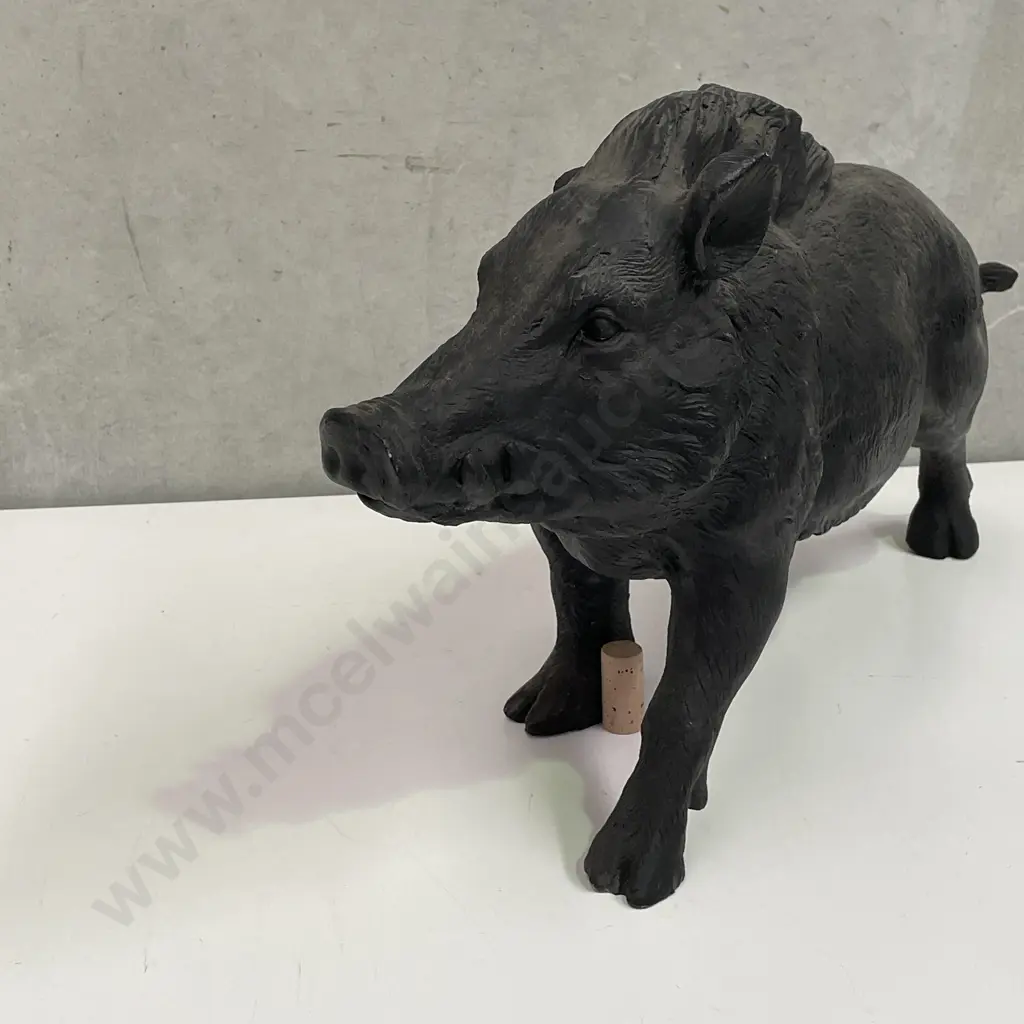 Magnificent Large Carved Boar Figurine. 1 ear missing. L62cm H35cm Image 1++