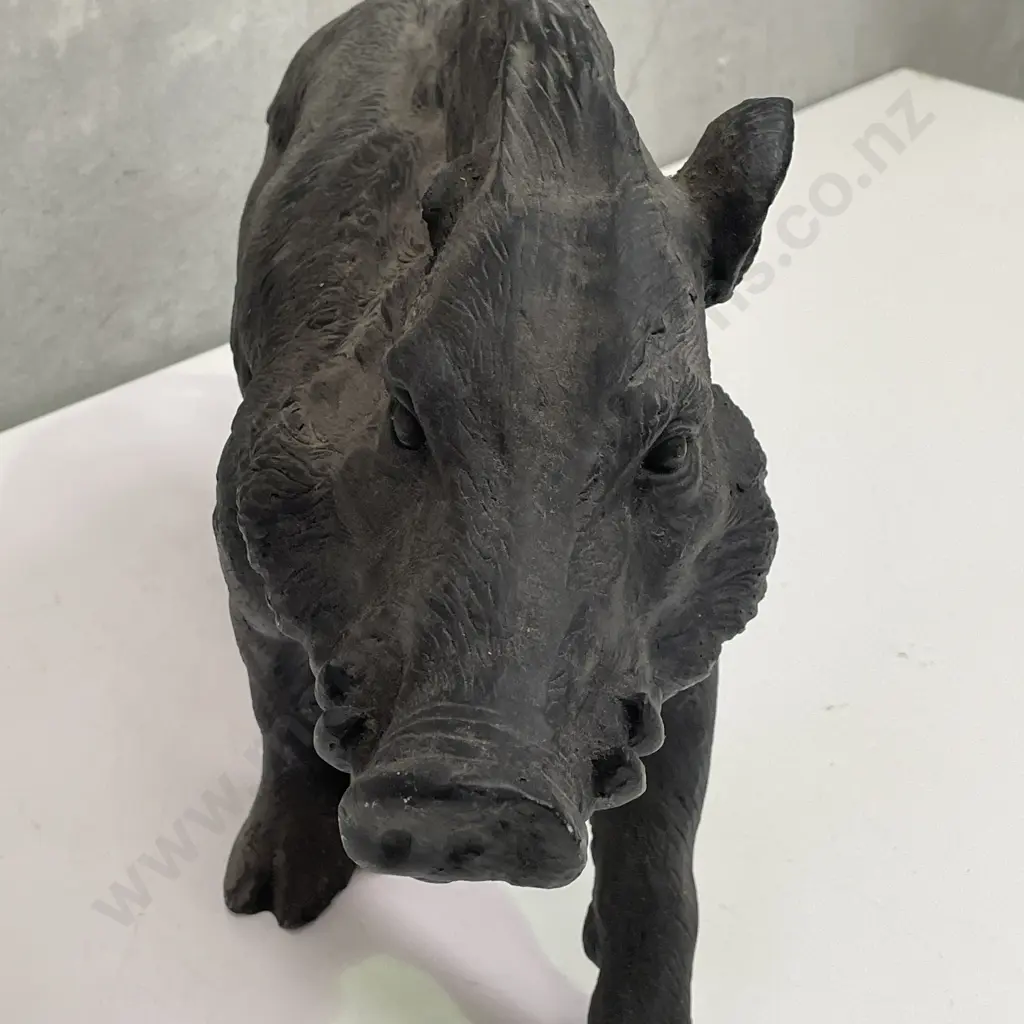 Magnificent Large Carved Boar Figurine. 1 ear missing. L62cm H35cm Image 1++