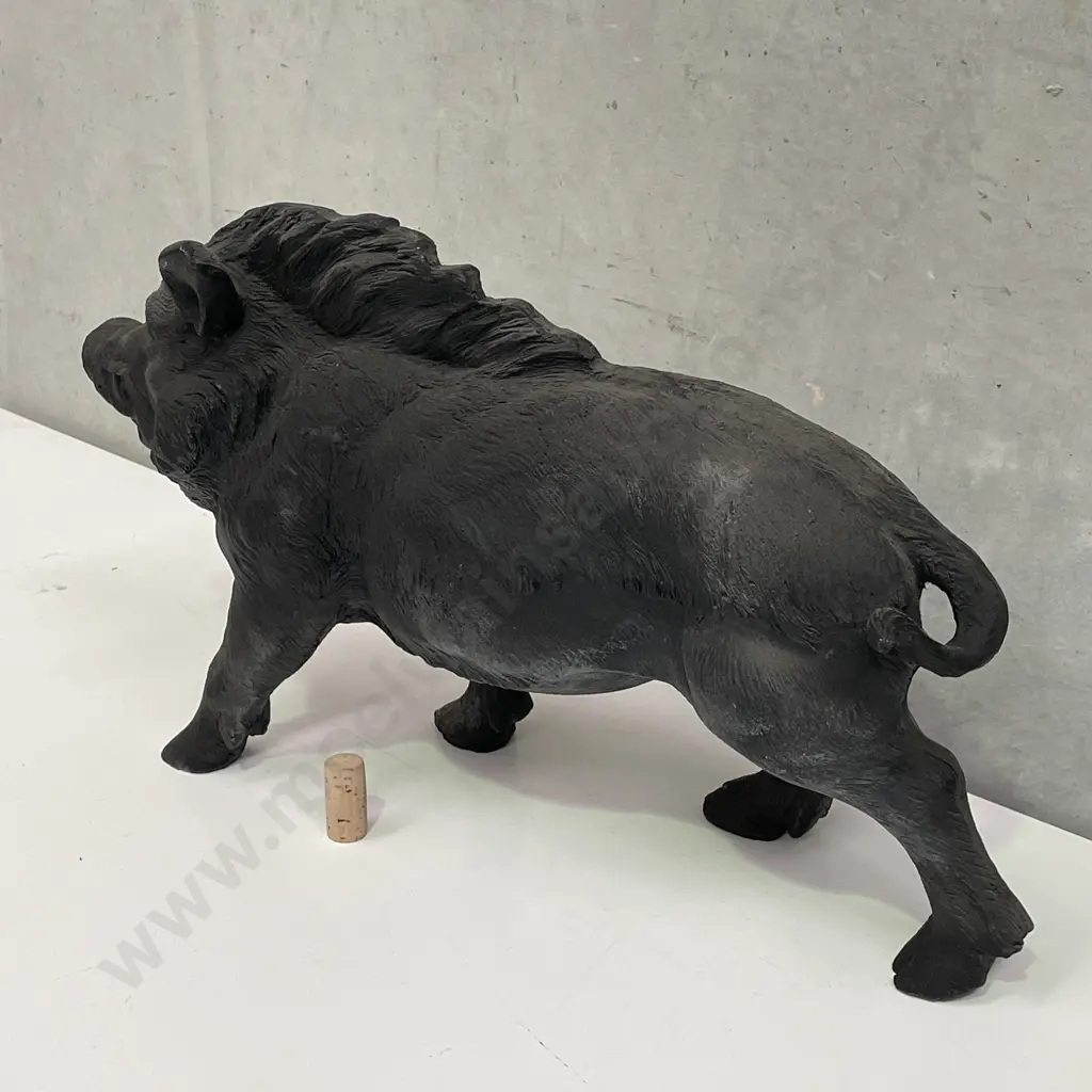 Magnificent Large Carved Boar Figurine. 1 ear missing. L62cm H35cm Image 1++
