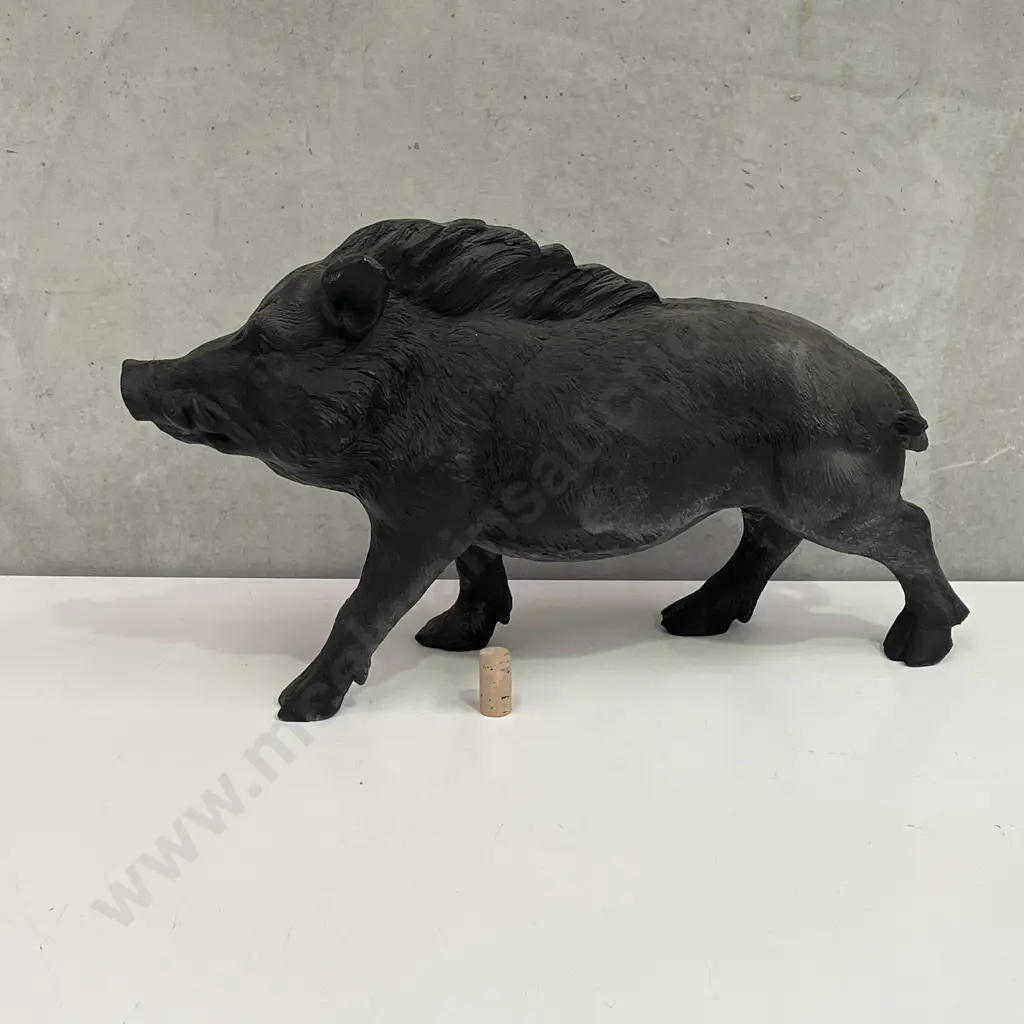 Magnificent Large Carved Boar Figurine. 1 ear missing. L62cm H35cm Image 1++
