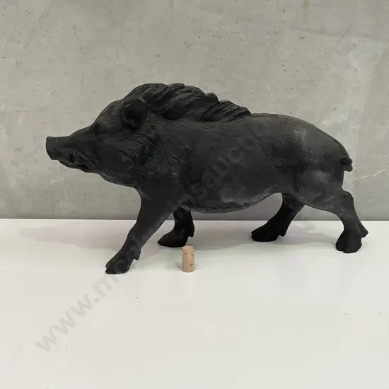 Magnificent Large Carved Boar Figurine. 1 ear missing. L62cm H35cm