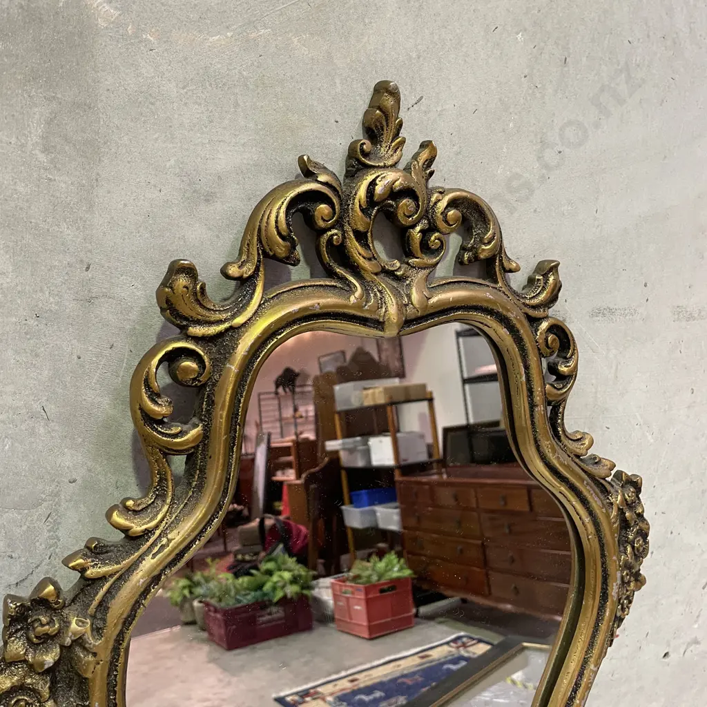 Gilded Ornate Metal Framed Mirror. 46 x 70cm Image 1++