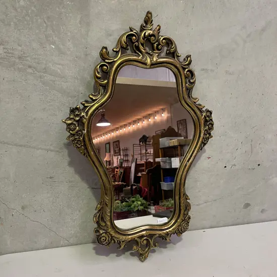 Gilded Ornate Metal Framed Mirror. 46 x 70cm