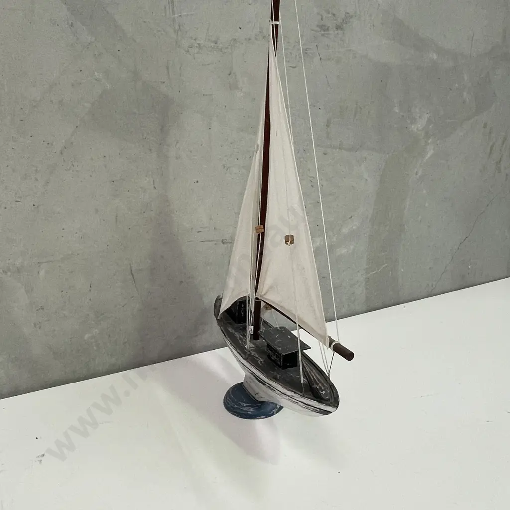 Wooden Model Sailing Boat. L47 H78cm Image 1++