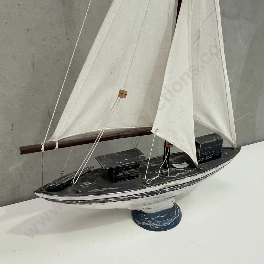 Wooden Model Sailing Boat. L47 H78cm Image 1++