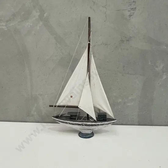 Wooden Model Sailing Boat. L47 H78cm
