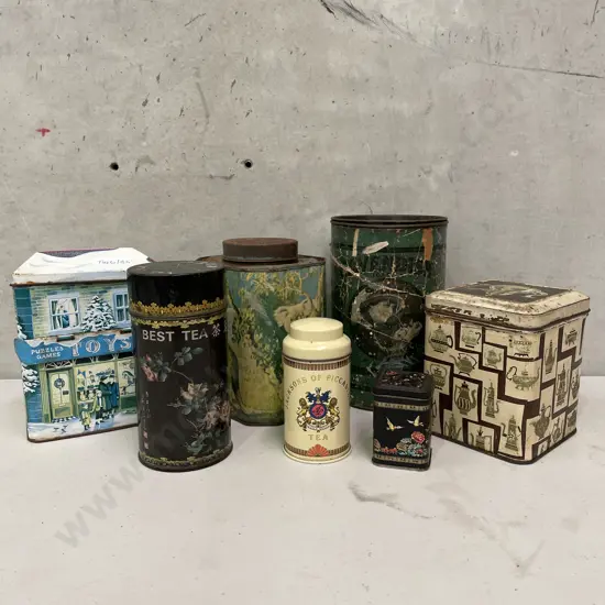 Assortment of Vintage/Antique Tins