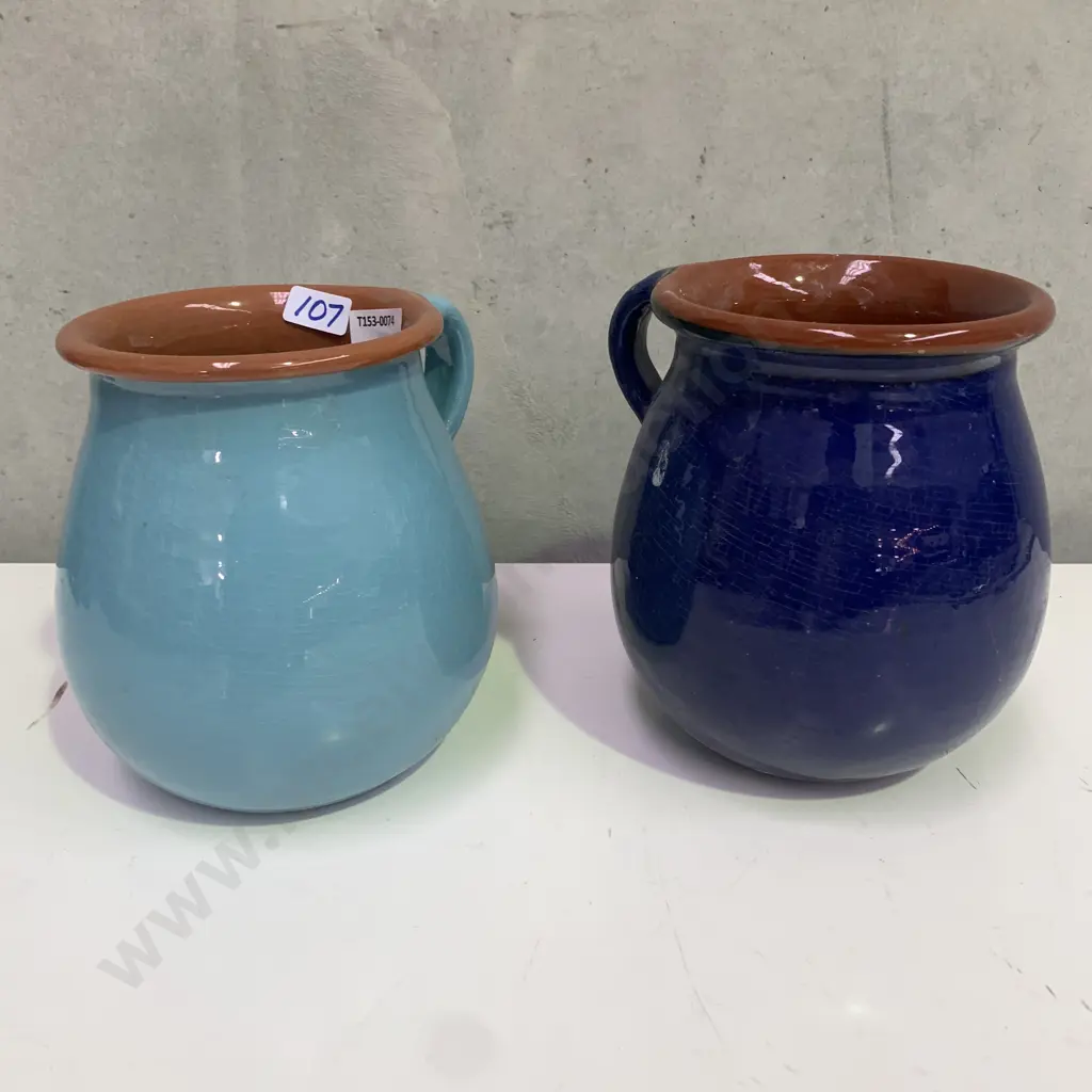 Two Terracotta Jugs H16cm Image 1++