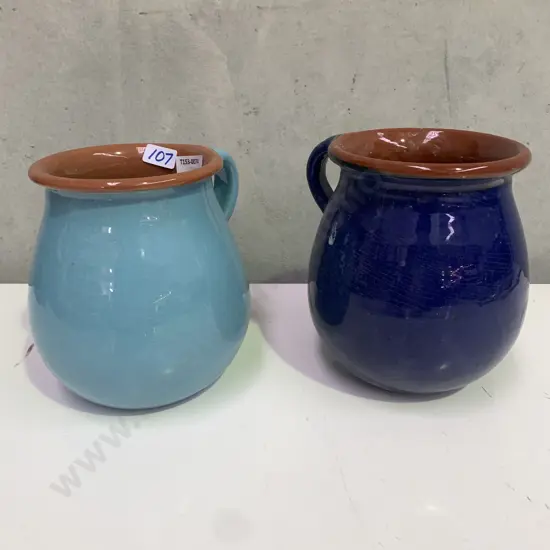 Two Terracotta Jugs H16cm
