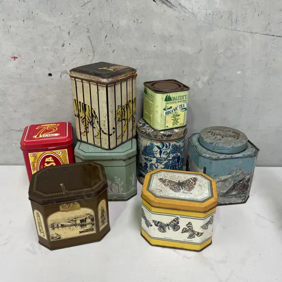 Assortment of Vintage/Antique Tins