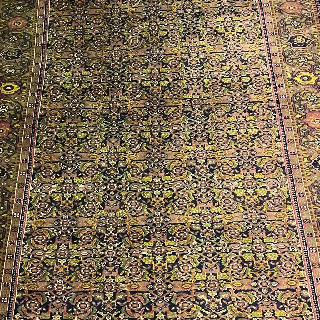 Persian Floor Rug.Purple/Mustard/Green Tones. 2.7m x 1.4m Image 1++