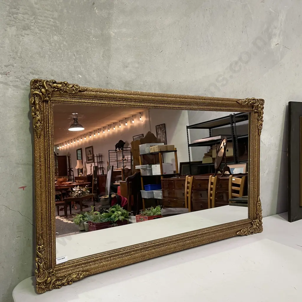 Vintage Ornate Gilt Framed Rectangular Wall Hung Mirror 91 x 56cm Image 1++