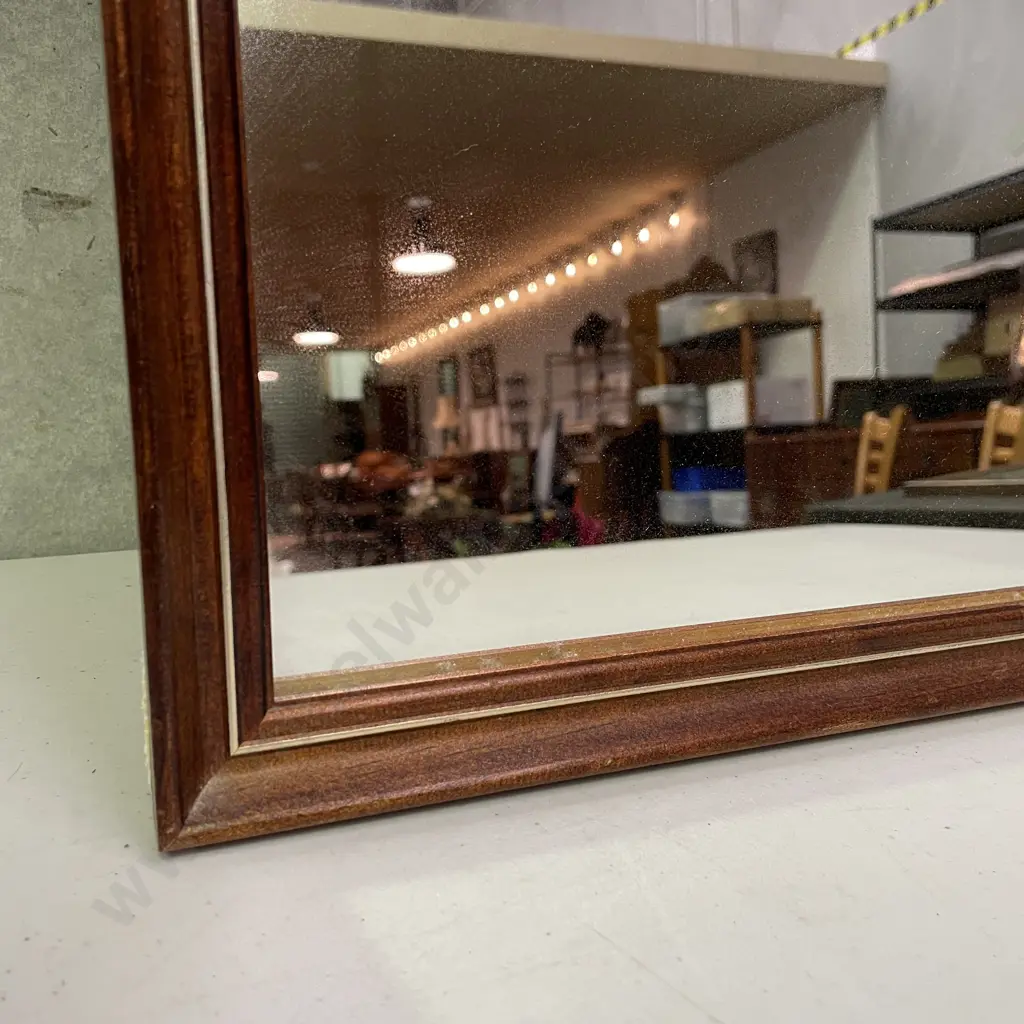 Wood Framed Rectangular Wall Hung Mirror. 126 x 43cm Image 1++