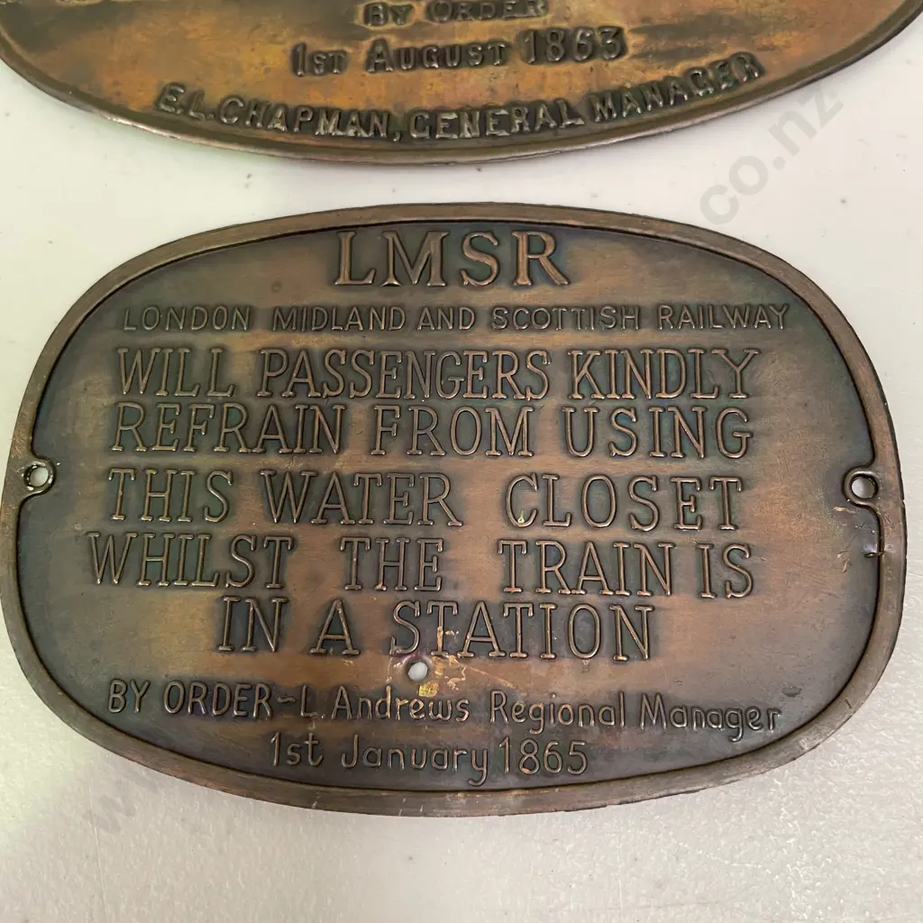 Two Copper Railway Plaques. Great Western Railway and London Midland and Scottish Railway Image 1++