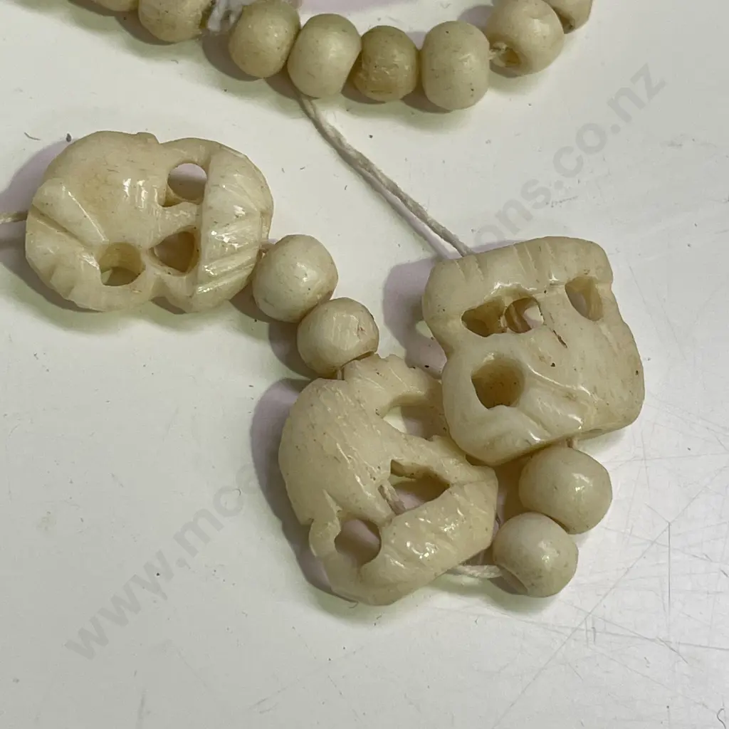 Carved Elephant and Beaded ivory necklace Image 1++