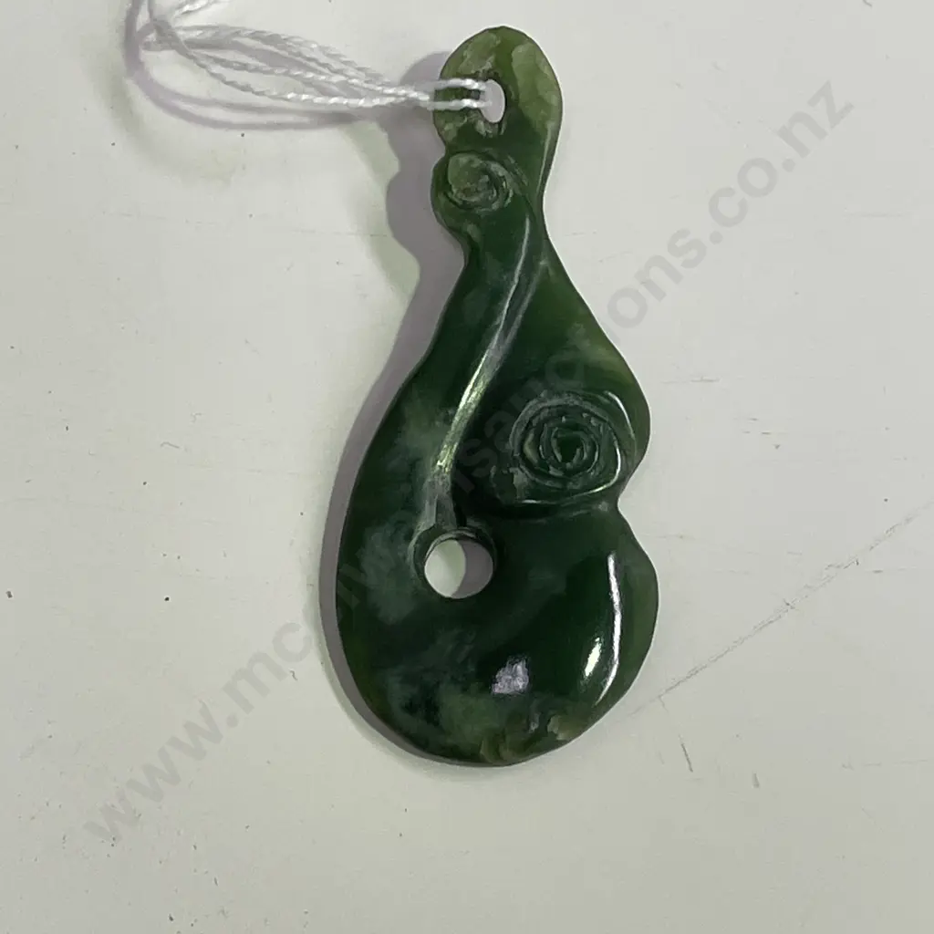Carved Greenstone Pendant Image 1++
