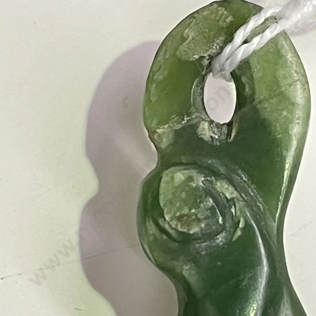 Carved Greenstone Pendant Image 1++