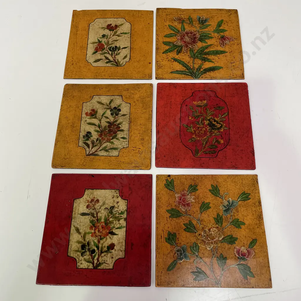 Antique Chinese Hand painted and lacquered Table Mats Image 1++
