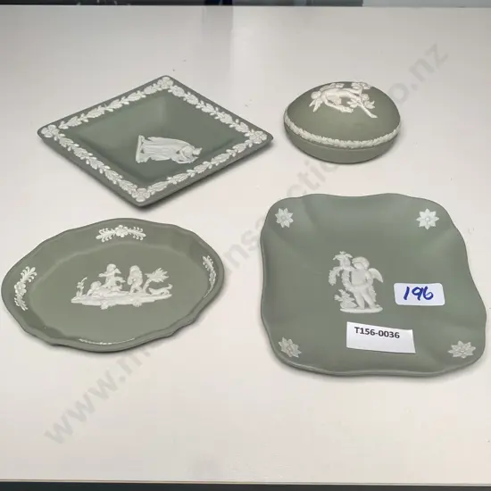 Assorted Wedgwood Green Jasper ware items