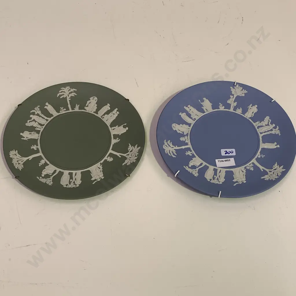 Wedgwood Jasper Ware Display Plates. Blue and Green. Dia24cm Image 1++