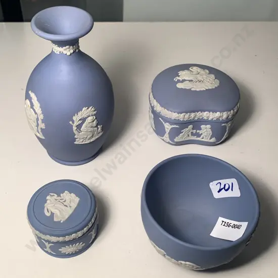 Assorted Wedgwood Blue Jasper ware items