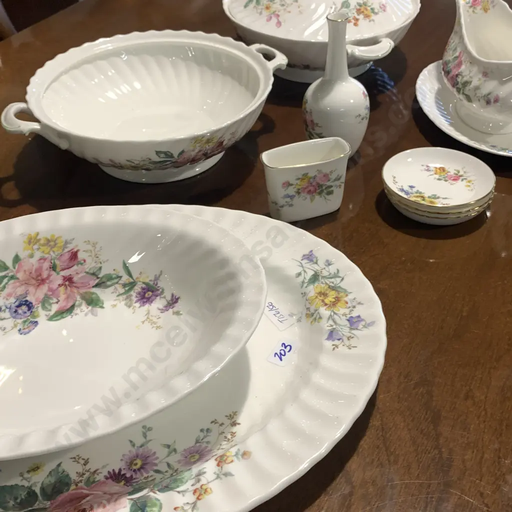 Assortment of Royal Doulton Arcadia Dinnerware including platters, serveware, gravy etc Image 1++