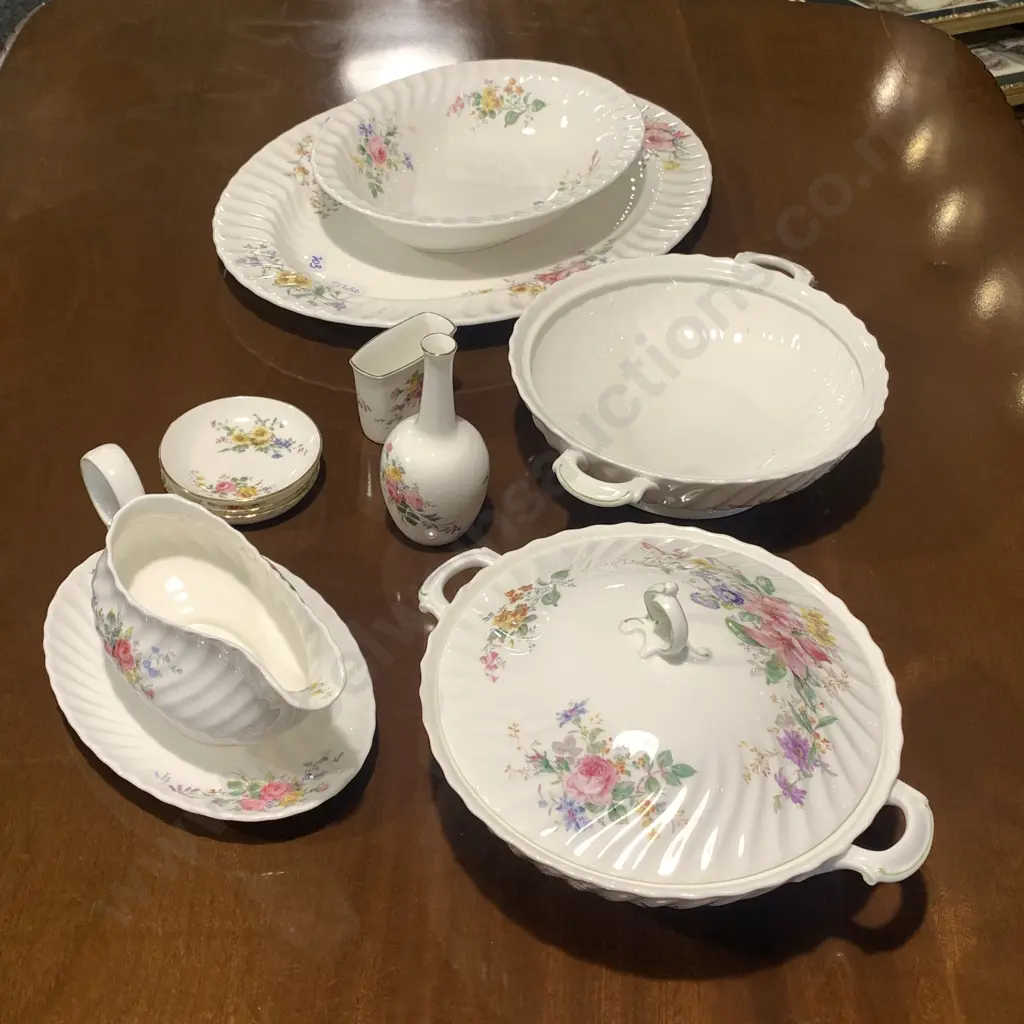 Assortment of Royal Doulton Arcadia Dinnerware including platters, serveware, gravy etc Image 1++